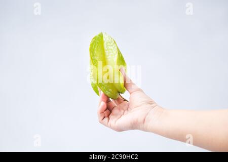 Fresh starfruit on the white background Stock Photo