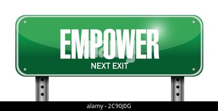 Empower street sign illustration design over a white background Stock Vector