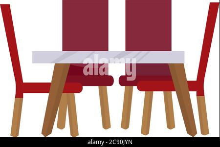 Dining table icon. Table and chairs - Vector Stock Vector