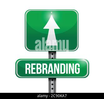 Rebranding sign illustration design over a white background Stock Vector