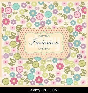 vintage greeting cards, invitation with floral ornaments, beautiful, luxury postcards Stock Vector