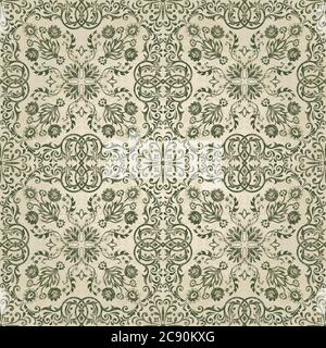 Seamless damask pattern. Endless pattern can be used for ceramic tile, wallpaper, linoleum, invitation card, textile, wrapping paper, web page Stock Vector