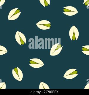 Vector background with pistachio nuts in flat style Stock Vector