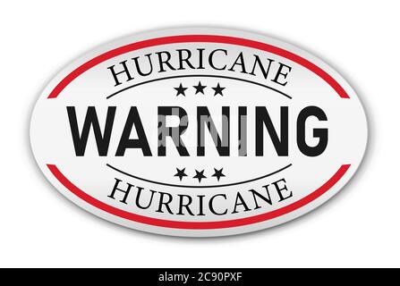 Hurricane warning Vector mark, badge illustration on white background. Stock Vector