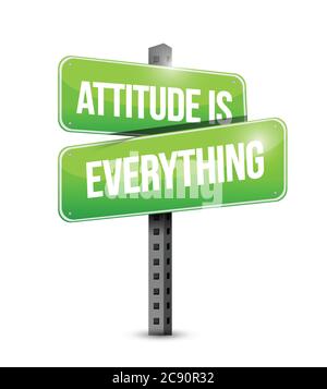 Attitude is everything street sign concept illustration design icon Stock Vector