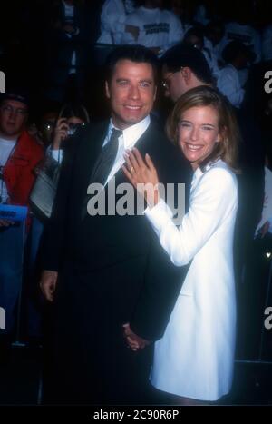 Westwood, California, USA 5th February 1996 Actor John Travolta and actress Kelly Preston attend 20th Century Fox' 'Broken Arrow' Premiere on February 5, 1996 at Mann Village Theatre in Westwood, California, USA. Photo by Barry King/Alamy Stock Photo Stock Photo