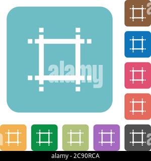 Adjust canvas size flat icons on simple color square background. Stock Vector