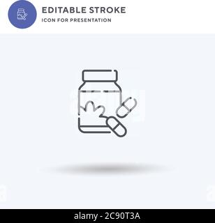 Supplements icon vector, filled flat sign, solid pictogram isolated on white, logo illustration. Supplements icon for presentation. Stock Vector