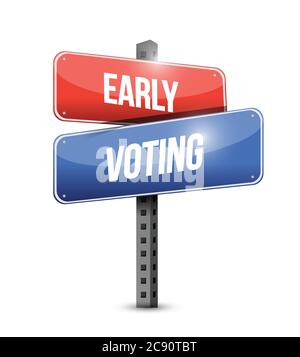 Early voting sign illustration design over a white background Stock Vector