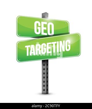 Geo targeting street sign illustration design over a white background Stock Vector