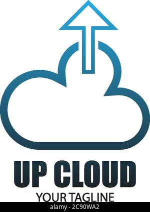 Up cloud icon logo design concept vector illustation Stock Vector