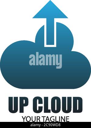 Up cloud icon logo design concept vector illustation Stock Vector