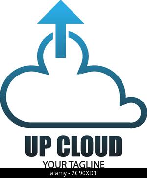 Up cloud icon logo design concept vector illustation Stock Vector