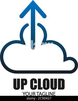 Up cloud icon logo design concept vector illustation Stock Vector