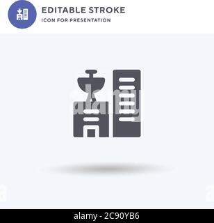 Office icon vector, filled flat sign, solid pictogram isolated on white, logo illustration. Office icon for presentation. Stock Vector