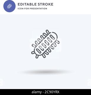 Centipede icon vector, filled flat sign, solid pictogram isolated on white, logo illustration. Centipede icon for presentation. Stock Vector