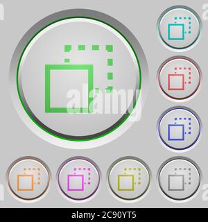 Send to back color icons on sunk push buttons Stock Vector