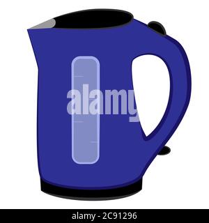 Household electric kettle for home use isolated on white background. Stock Vector
