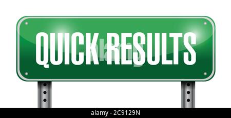 Quick results sign illustration design over a white background Stock Vector