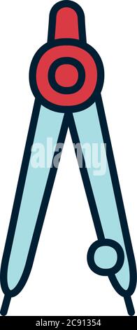 compass tool icon over white background, flat style, vector ...