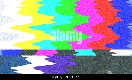 Glitch effect digital color distortion screen
