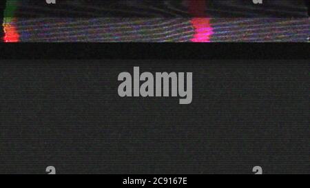 Glitch noise distortion of broken video empty background, VHS effect, glitch digital pixel noise. Stock footage abstract pixel background glitch Stock Photo