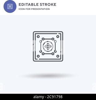 Carrom icon vector, filled flat sign, solid pictogram isolated on white, logo illustration. Carrom icon for presentation. Stock Vector
