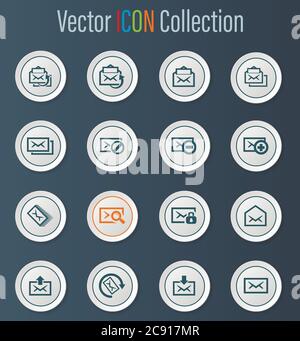 Mail icon set Stock Vector