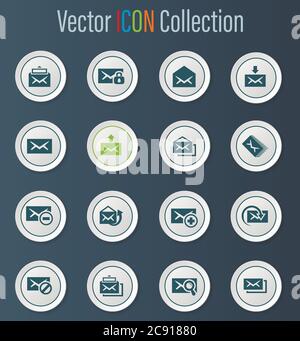 Mail icon set Stock Vector