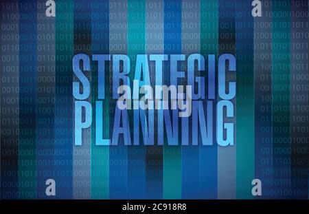 Strategic planning sign illustration design over a binary background Stock Vector