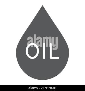 Oil drop glyph icon, fuel and liquid, oil droplet sign, vector graphics, a solid pattern on a white background. Stock Vector