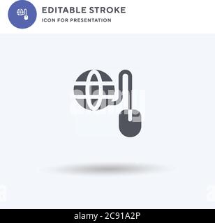 Internet icon vector, filled flat sign, solid pictogram isolated on white, logo illustration. Internet icon for presentation. Stock Vector
