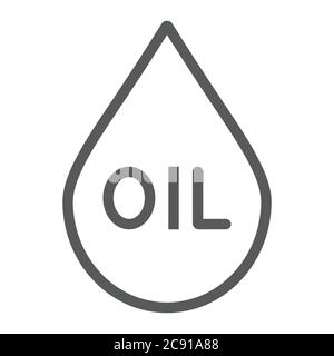 Oil drop line icon, fuel and liquid, oil droplet sign, vector graphics, a linear pattern on a white background. Stock Vector