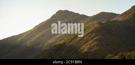 Mountain tops panoramic view in Andalusia at sunset Stock Photo