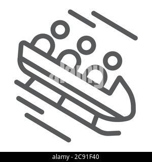 Bobsleigh line icon, sport and winter, bobsled sign, vector graphics, a linear pattern on a white background. Stock Vector