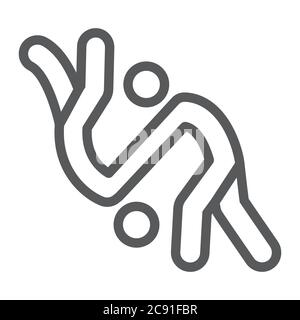 Judo line icon, sport and combat, karate sign, vector graphics, a linear pattern on a white background. Stock Vector