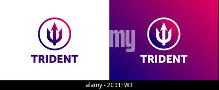 Trident strength circle brand icon vector template logo Stock Vector