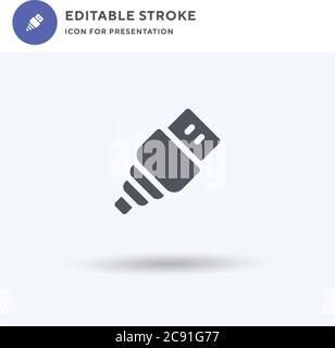 Usb Cable icon vector, filled flat sign, solid pictogram isolated on white, logo illustration. Usb Cable icon for presentation. Stock Vector