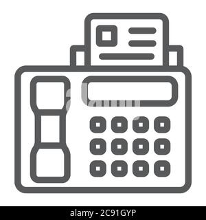 Fax line icon, print and device, printer sign, vector graphics, a linear pattern on a white background. Stock Vector