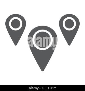 Geotag pin glyph icon, navigation and location, geolocation sign, vector graphics, a solid pattern on a white background. Stock Vector