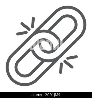 Link line icon, hyperlink and attach, chain sign, vector graphics, a linear pattern on a white background. Stock Vector