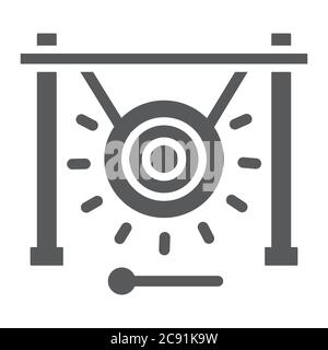 Gong glyph icon, music and sound, chinese instrument sign, vector graphics, a solid pattern on a white background. Stock Vector