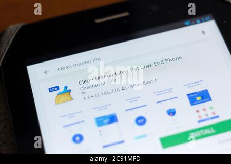 Ryazan, Russia - June 24, 2018: Clean Master Lite icon on the list of mobile apps Stock Photo
