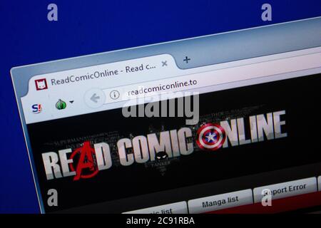 Ryazan, Russia - June 26, 2018: Homepage of ReadComicOnline website on the display of PC. URL - ReadComicOnline.to Stock Photo