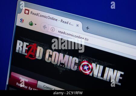 Ryazan, Russia - June 26, 2018: Homepage of ReadComicOnline website on the display of PC. URL - ReadComicOnline.to Stock Photo