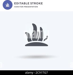Seaweed icon vector, filled flat sign, solid pictogram isolated on white, logo illustration. Seaweed icon for presentation. Stock Vector