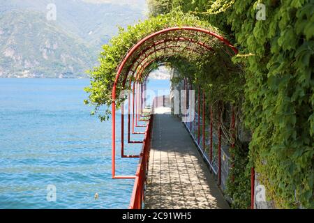 The scenic path Walk of Lovers in Varenna, Lake Como, Italy Stock Photo