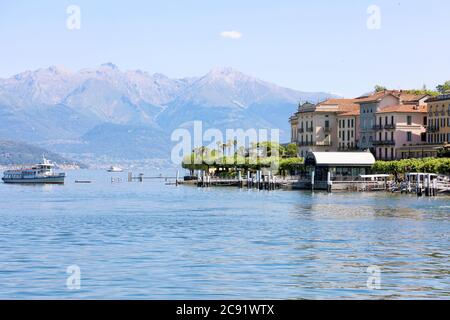 BELLAGIO, ITALY - JUNE 23, 2020: view of coastal town Bellagio on Lake Como popular European travel destination Stock Photo