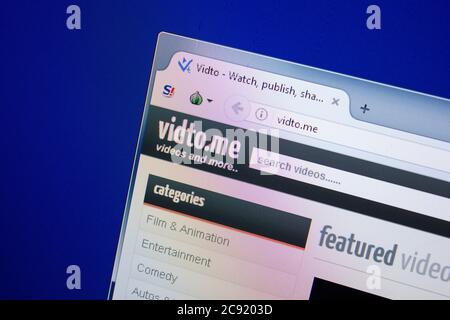 Ryazan, Russia - June 26, 2018: Homepage of Vidto website on the display of PC. URL - Vidto.me Stock Photo