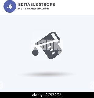 Measure Cup icon vector, filled flat sign, solid pictogram isolated on white, logo illustration. Measure Cup icon for presentation. Stock Vector